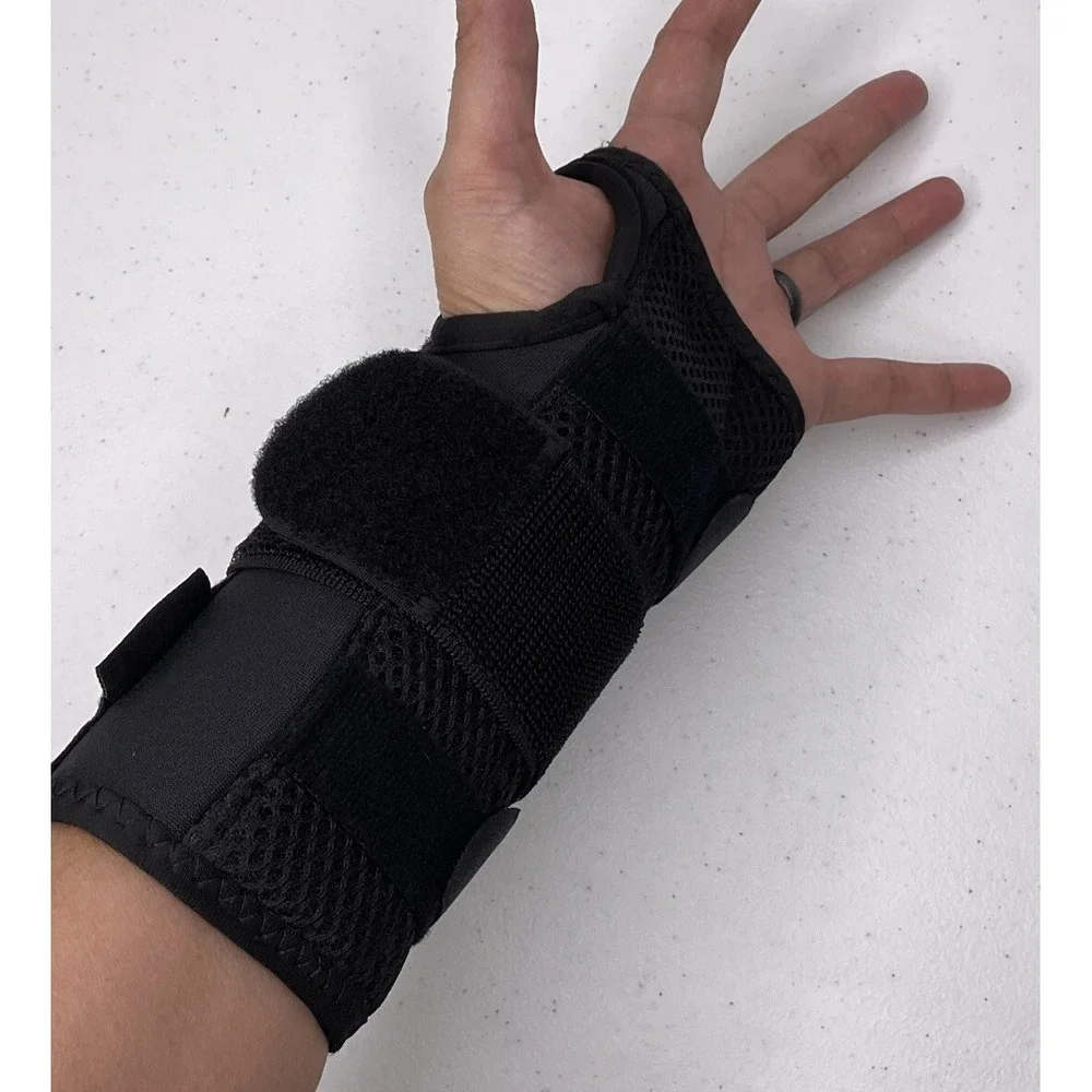 Carpal Tunnel Left Hand Wrist Splint Brace Unisex L XL‎ Black Adjustable Support